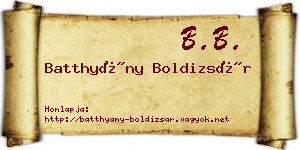 Batthyány Boldizsár névjegykártya